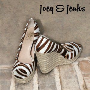 Vince Camuto Totsi Calf Hair Wedge Heel Shoes Sz 5